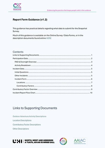 Report Form Guidance